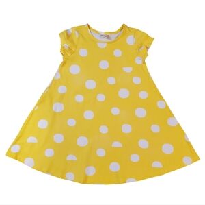 Hanna Andersson Polka Dot Dress 6/7 Yellow Short Sleeve Round Neck Sundress